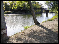 river access at Fall Creek Corridor Park at Keystone Ave