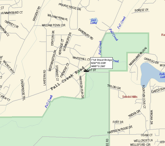 map of 71st Street Bridge access point