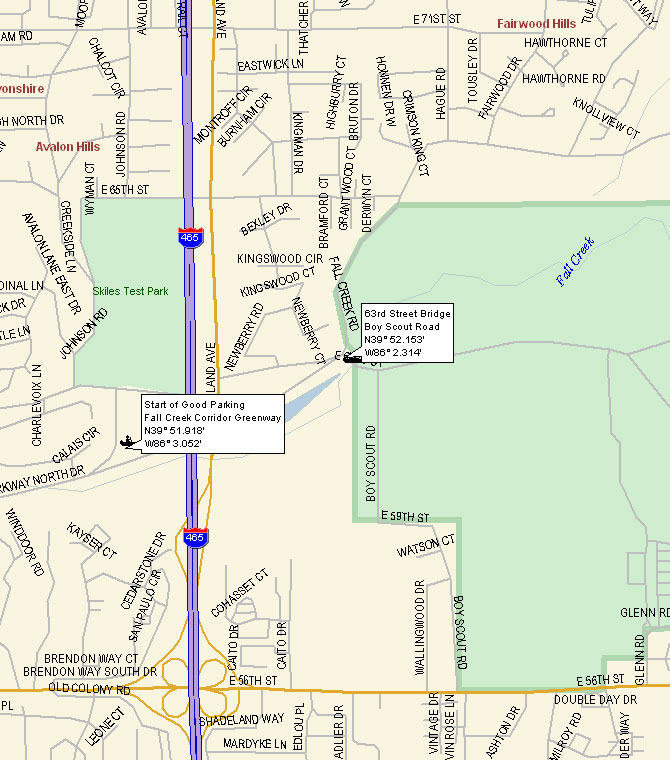 map of 63rd Street Bridge access point